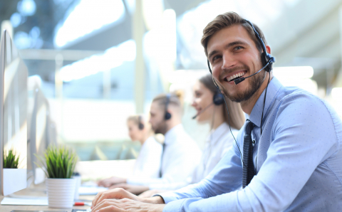 Call center male representative